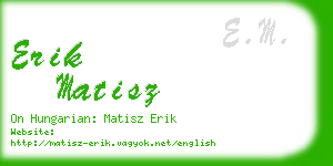 erik matisz business card